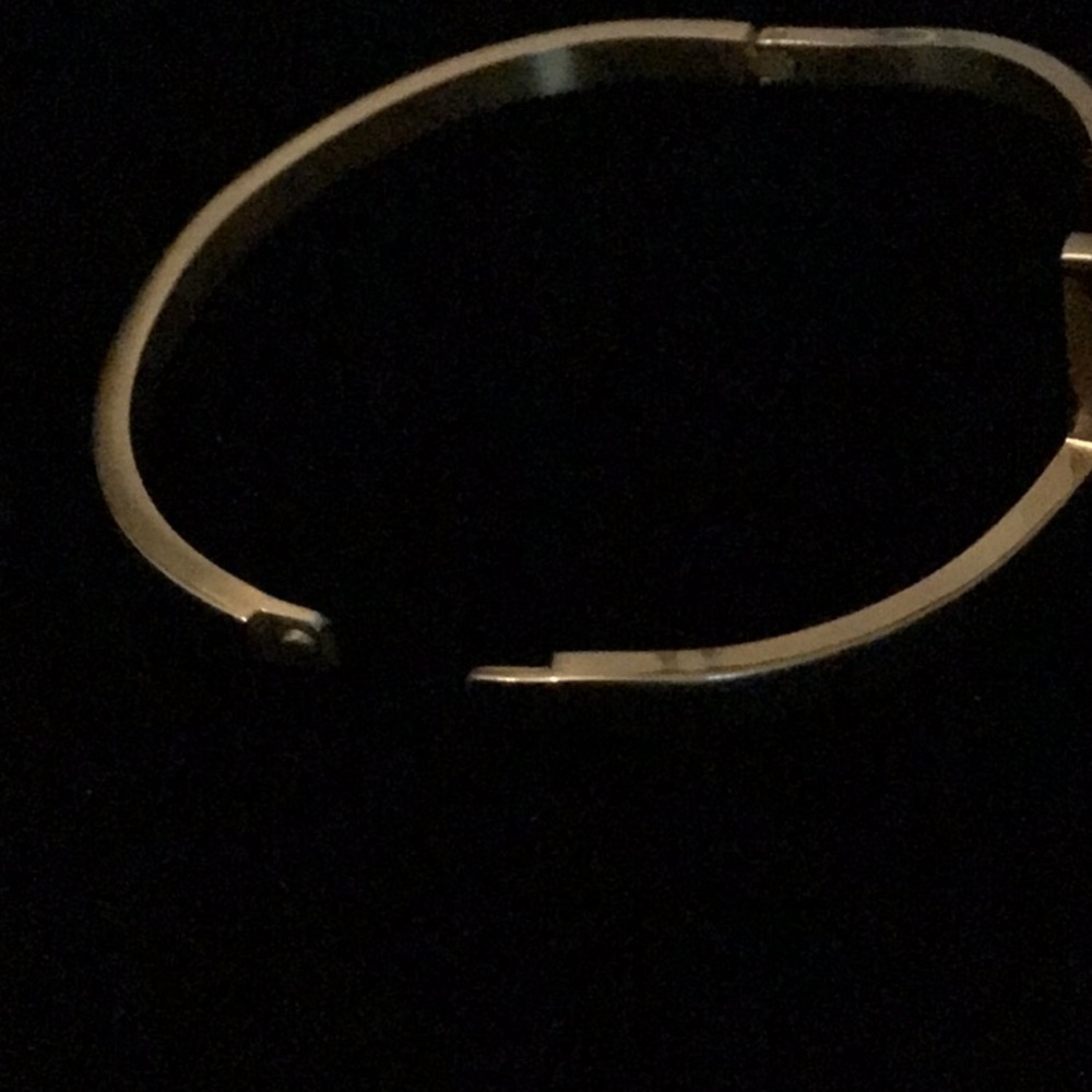 Elegant gold tone Nail Bracelet with Rhinestone Accents. Hinged on one side.EUC - Picture 5 of 6